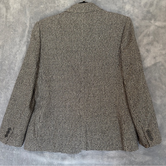 Evan Picone Wool Herringbone Black and White Blazer size 8 Vintage made in USA - Picture 2 of 6
